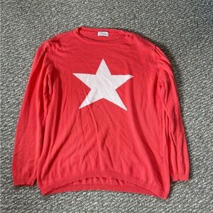 Ella Coral Sweater with White Star